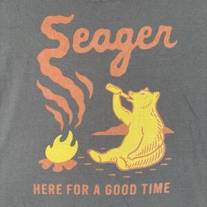 Seager Grit Company T-Shirt Men’s Large Gray Short Sleeve Stretch Graphic Tee